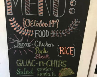 Custom Chalkboard Menus/Signs