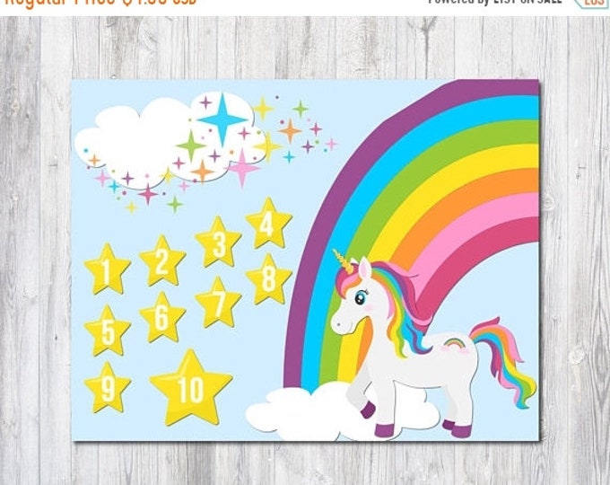 Sale Unicorn Reward Chart - Birthday Gift - Behavior Chart - Kids Chore Chart - Reward System - Room Decor - Counting - Printable