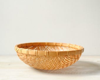 Vintage Basket Bowl, Bamboo Basket