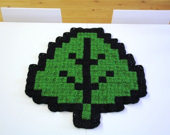 Super Mario Leaf 8-bit Crochet Blanket
