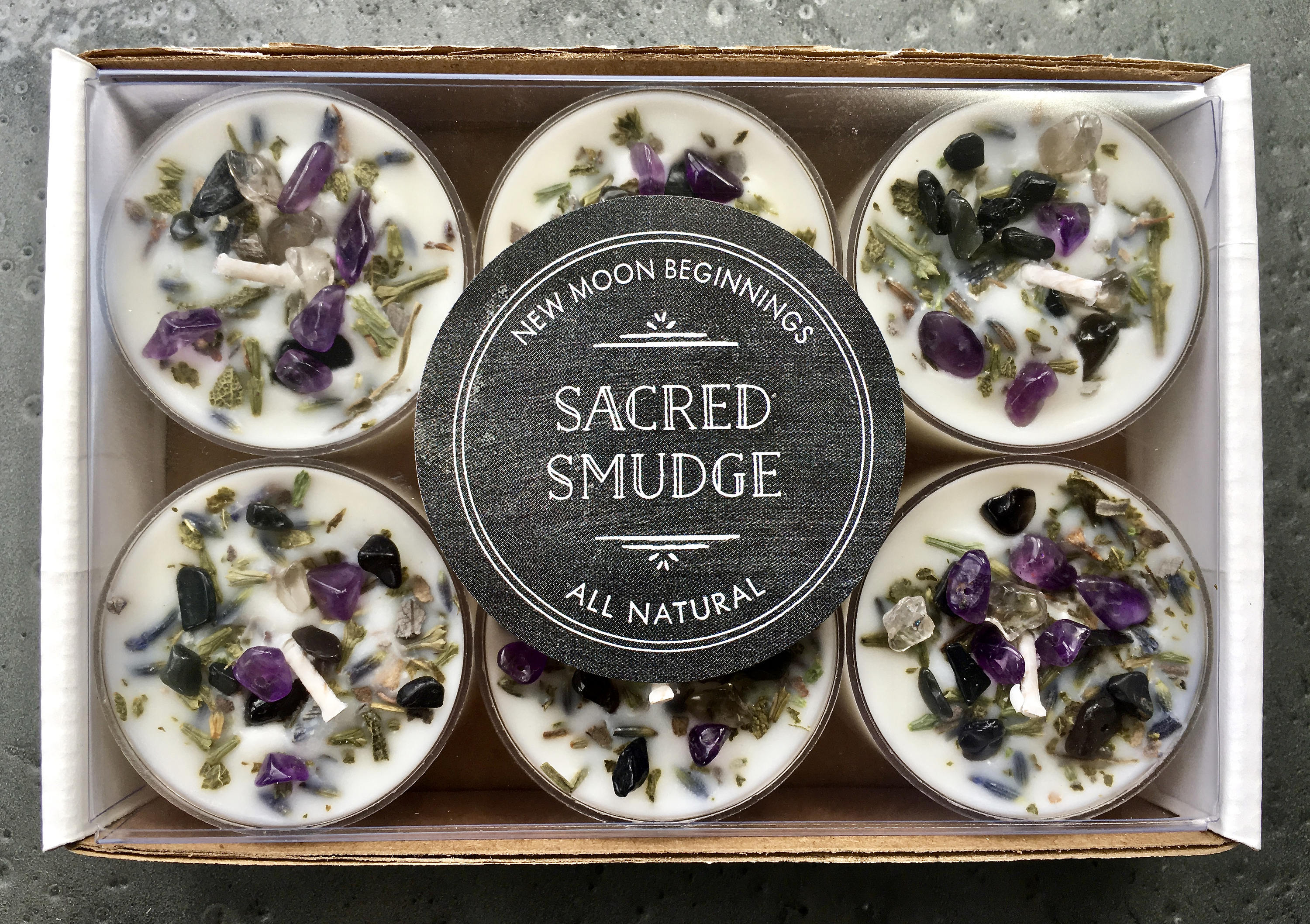 Sacred Smudge Candles Crystal & Herb Candles Energy