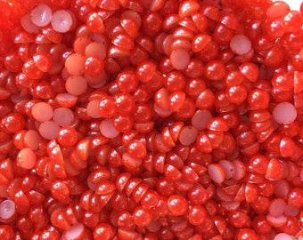 Flat Back Pearls - 4mm - 11 - Red