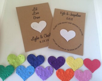 Plantable Paper favors, Plantable Seed Paper, plantable heart seed favors, wedding seed favors, Plantable invitations