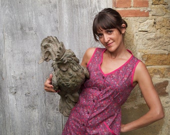 Léontine Dress/ Liberty Dress/House Dress/Pink floral Dress