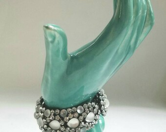 Rhinestone Clamper Cuff Bangle Bracelet