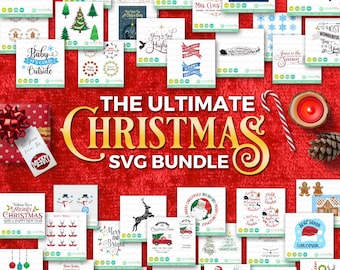 Christmas SVG Bundle: Holiday SVG Files, Winter svg Bundle, Santa svg, Christmas Tree Truck Svg, DXF Silhouette Cameo, Cricut Christmas Svg