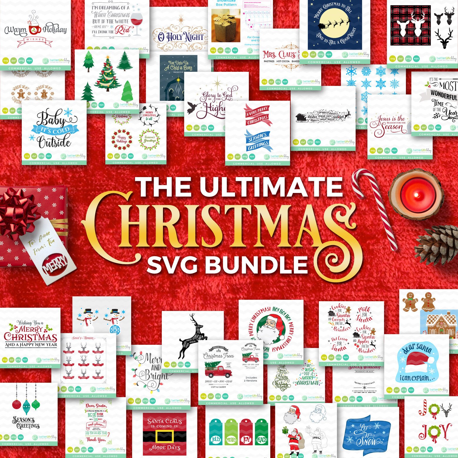 Download Christmas SVG Bundle: Holiday SVG Files Winter svg Bundle