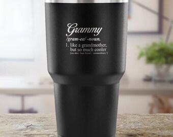 Grammy Vacuum Tumbler Cup - Travel Mug - Dictionary Definition - Pregnancy Reveal, Birth Announcement, Grammy Gift