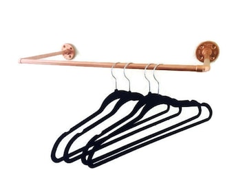 Industrial Copper Pipe Wall Copper Clothing Rack