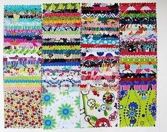 100 Assorted pre cut charm pack 5" squares 100% cotton fabric quilt