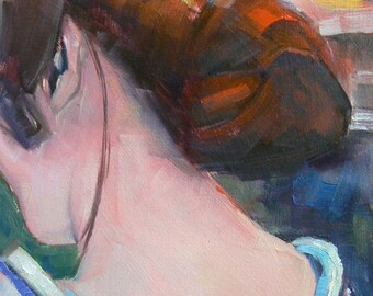 Geisha Painting, Figurative Painting, Daily Painting, 8x6", Geisha