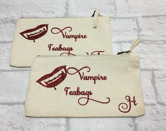 Vampire Tea Bags, Cosmetic Case, Tampon Holder, Pad Case, Sanitary Product ...