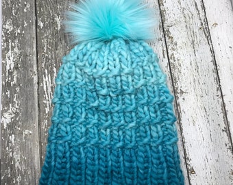 Ready to ship Ombré 100 percent Merino Wool Hat