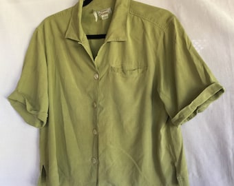 Green Silk Blouse,Green Silk Top,Light Green Top,Loose Green Blouse,Green Blouse,Green Shirt,Light Green Blouse,Green Top,Loose Green Top