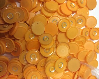 Medicine flip off vial caps for crafts 100 pieces of orange 22mm size caps