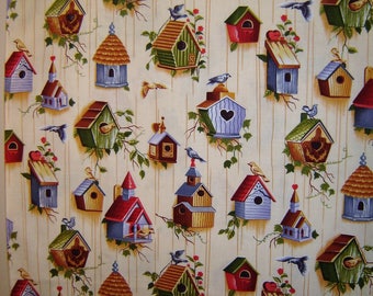 Birdhouse Fabric By Brother Sister Design Studio OOP 2008 YKYI-50822-1 Quilting Yardage Rare