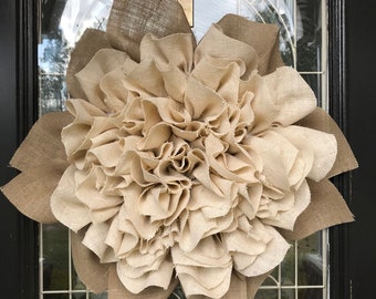 Stunning cream colored marigold wreath