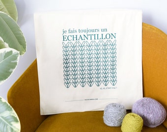 Screen printed Tote Bag - ( sac sérigraphié "échantillon tricot" )