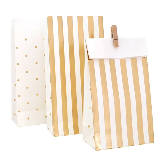 Gold Party Favor Bags Gold Gift Bag Treat bags Birthday Party