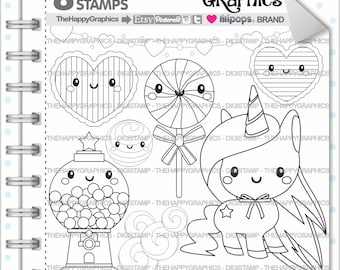 Unicorn Stamp 80OFF COMMERCIAL USE Digi Digital Image Digistamp Coloring Page Graphic Printable