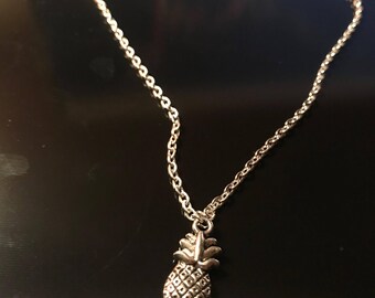 Silver Necklace with Pineapple Pendant Charm