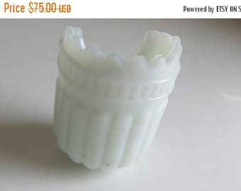 Rare Tulip Cup Milk Glass Bird Feeder Victorian Birdcage Glass Feeder Cup Rare Bird Cage Glass Feeder Rare Milk Glass O.L. & Co Milk Gl