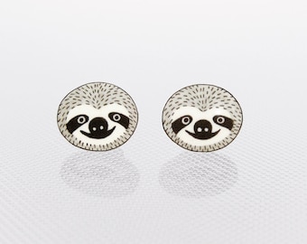 Sloth Earrings, Sloth Jewelry, Sloth Jewellery, Sloth Gifts, Animal Earrings, Animal Jewelry, Animal Jewellery, Shrink Plastic