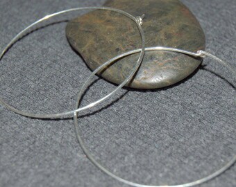 sterling silver hoop earrings, thin hoop earrings, large hoop earrings, thin hoops, skinny hoop earrings, wire hoop earrings, 2"hoops, 2.5"