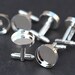 Shiny Silver cuff links 16mm Blank cufflinks with 16mm bezel setting, fit for resin, Glass Cabochon wholesale- 50pcs