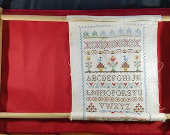 Wooden Needlework Scroll Frame 10" by 26"