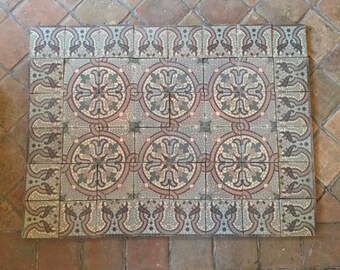french pink tiles mosaic