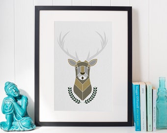 Elk Digital Print; Woodland Themed