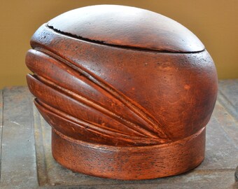 Wooden hat mold, wooden hat block, millinery, wooden hat form