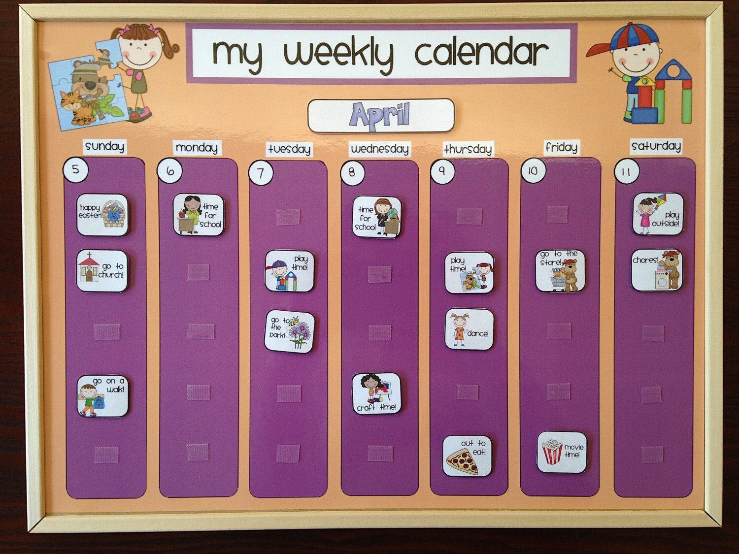 weekly kids calendar schedule activity chore chart kids weekly chore list