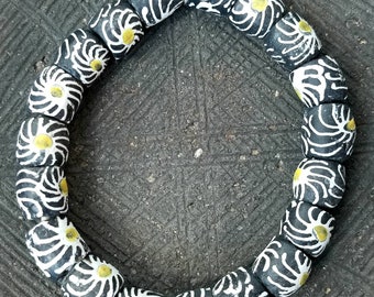 AFRICAN TRADE BEADS, Beautiful Hand Painted Recycle Glass Beads From Ghana.