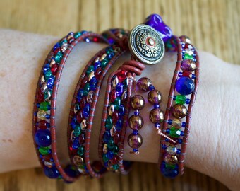 Handmade Beaded Wrap-Around Bracelet