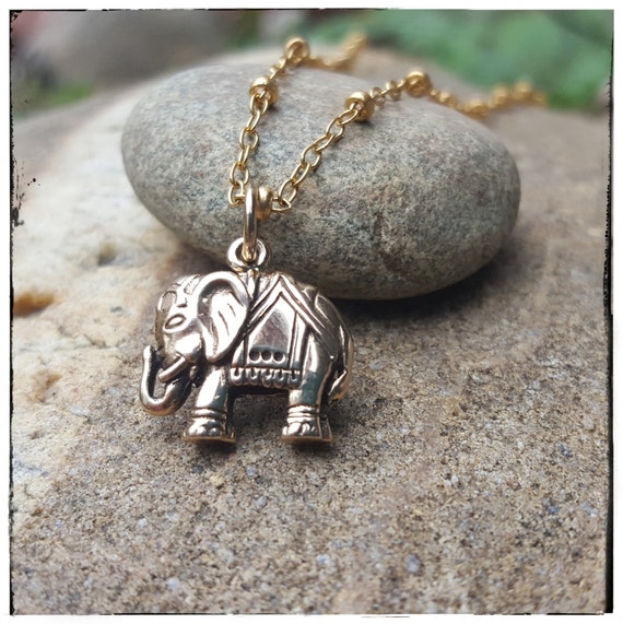 Elephant Charm Bronze Small Indian Elephant Pendant Lucky