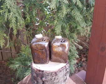 Handmade Stoneware Salt and Pepper shakers