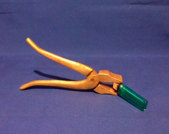 Antique 1800s Brass Bronze Pliers Handyman Carpentry Tool Pliers Removers Nail Puller Industrial decor