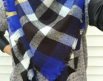 Plaid Blanket Scarf, Blanket Scarf, Tartan Plaid Scarf, Tartan Scarf, Oversized Scarf, Oversized Blanket Scarf, Monogrammed Blanket Scarf