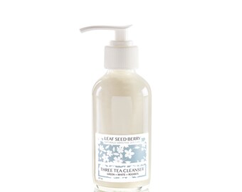 Three Tea Organic Cleanser, Organic Face Wash, Face Cleanser, Natural Face Wash, Gentle Facial Cleanser, Cleansing Cream, Cream