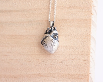 Lolita * Anatomical Heart Necklace * Sterling Silver * Human Heart * Anatomic Heart * Heart Jewelry * Human Anatomy * Gothic Necklace *
