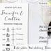 Editable wedding timeline card printable wedding timeline