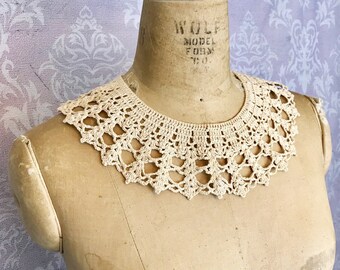 Crochet Collar| Victorian Collar| Collar Necklace| Ecru Lace Collar Necklace| Crochet Necklace| Free Shipping