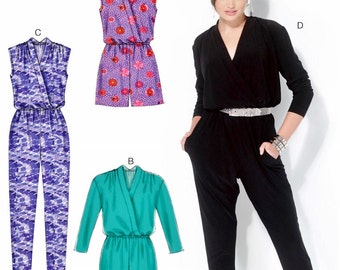 Ladies Jumpsuit Pattern, Loose Fit Romper Pattern, Stretch Knit Jumpsuit Pattern, McCall's Sewing Pattern 7099