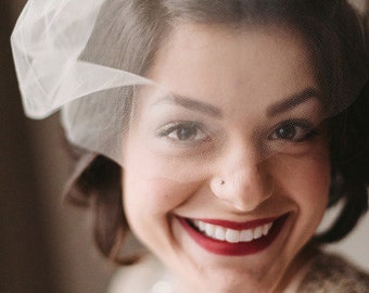 Tulle Bandeau Veil, Birdcage Veil, Wedding Veil, Bridal Veil, Tulle Veil, Bird Cage Veil