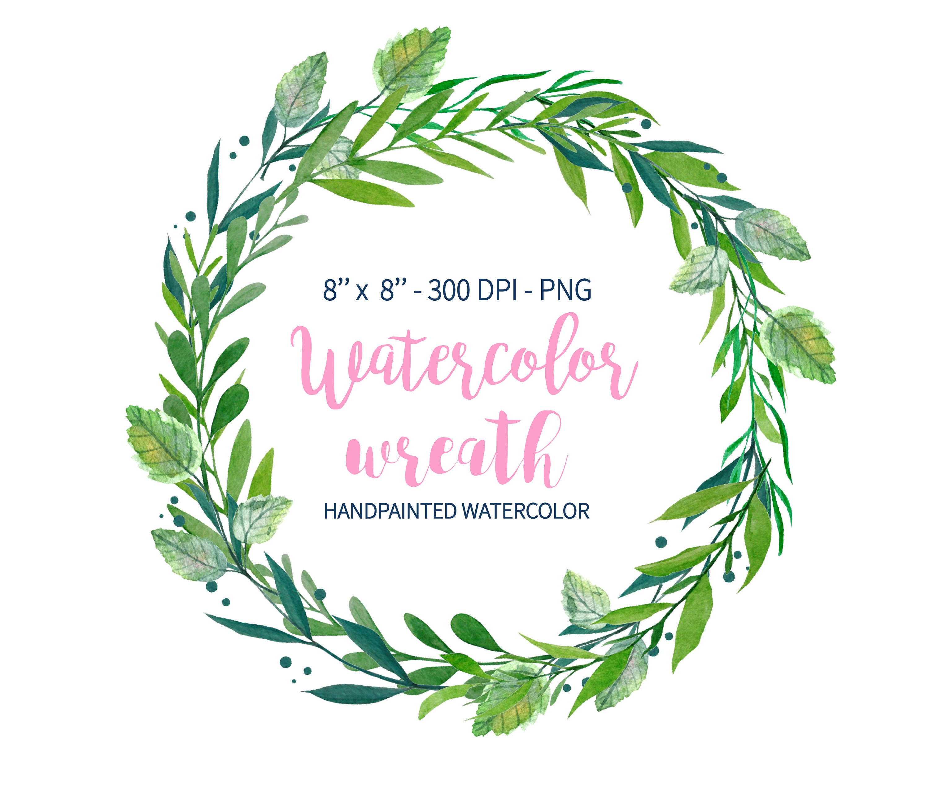 Greenery Wreath Watercolor Wreath Botanical Wreath Wedding
