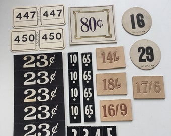 Vintage price tags Dennison labels