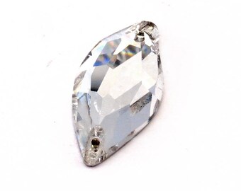 1 clear rhinestone faceted glass sew