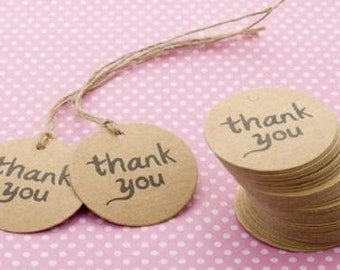 SALE!!! 100pcs Thank You Brown Kraft Paper Tags